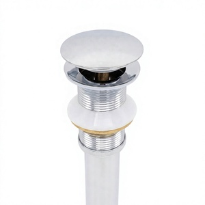 Vanne de vidange moderne en laiton chromé à clic-clac, avec tube d'extension pop-up pour lavabo de salle de bain d'hôtel - Product Image 3