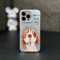 Coque de téléphone pour iPhone 15 14 13 Pro Max Explosive Messy Dog pour iPhone 16 Pro Max Laser Couleur Argent Protection PC Hard Shell