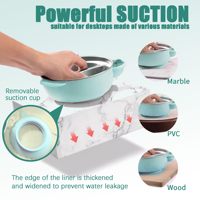 Bols pour enfants en acier inoxydable Plaques d'aspiration pour bébé Assiettes divisées pour tout-petits avec ventouse, couvercle et bavoirs pour bébé