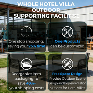 وسادة حديثة معاصرة مكونة من 6 قطع من خشب الساج وصديقة للماء للحديقة الخارجية من خشب الساج للاستخدام في الفنادق والفناء - Product Image 5