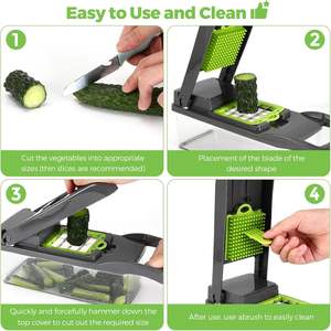 15 Piezas de Utensilios de Cocina Multifuncionales, Picador de Verduras de Plástico, Cortador Manual de Verduras, Rebanador de Frutas y Patatas, Rallador - Product Image 5