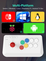DATA FROG Y5A Arcade Stick Switch, Joysticks Inalámbricos y con Cable, Controles de Juego Compatibles con Windows, Linux y Raspberry Pi
