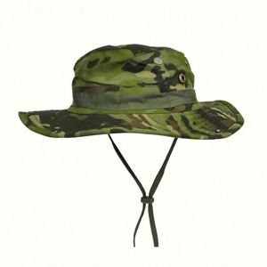Summer Sun UV Protecting Wide Brim Safari Hats Bucket Boonie Hats Camo Mesh Fishing Hat - Product Image 2