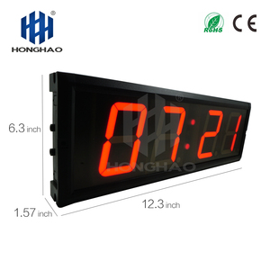 Hàng Châu honghao 6 chữ số 3 inch lớn LED kỹ thuật số Marathon Đồng Hồ Duy nhất hai mặt đồng hồ treo tường - Product Image 3