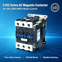 DELIXI CJX2-0910/0901 Contacteur magnétique triphasé AC 6A-95A AC380/660V, contacteur de commande de moteur à tension multi-bobines
