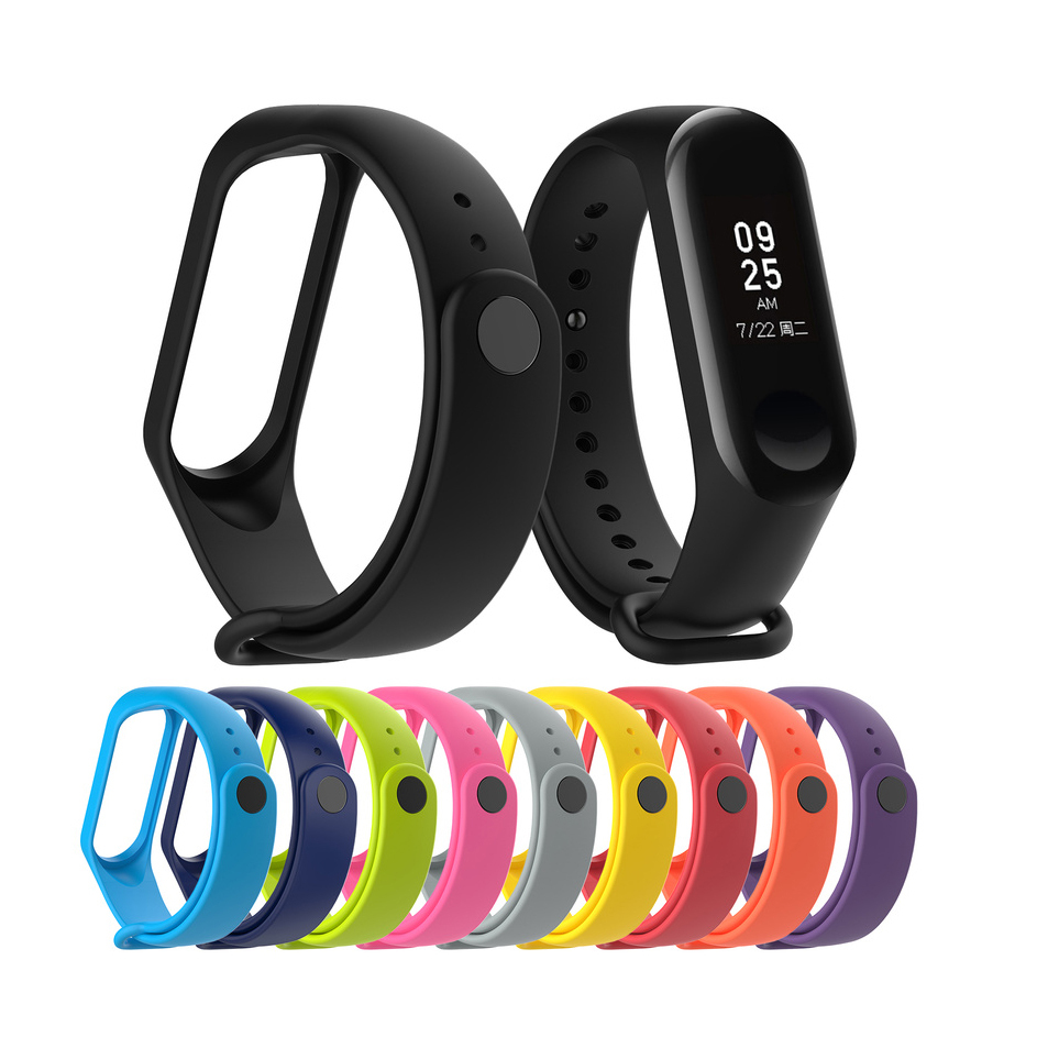 Ремешок силиконовый для Xiaomi Mi Band 3 4, прочный спортивный браслет для наручных часов, аксессуары для часов