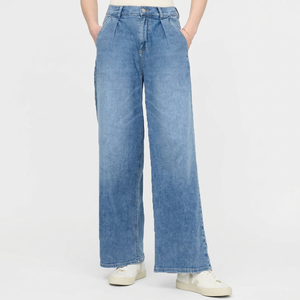 Pantalones Vaqueros de Mujer a la Moda, de Cintura Alta, Ajustados, Transpirables, Ecológicos, Cómodos, con Corte Acampanado, Casuales, para Uso Diario, Estilo Urbano - Product Image 1