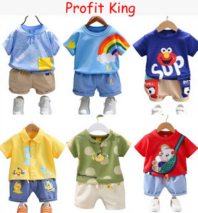 Ensembles de vêtements d'été en coton Profit King pour enfants, styles variés, hauts à manches courtes et shorts pour filles et garçons, tenues pour enfants - Product Image 2