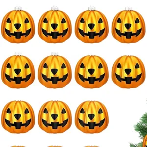 Bolas de Navidad con Diseño de Calabaza Fantasma Blanca de Halloween, Electrochapadas, Pintadas a Mano, Acabado Mate, 12 Colores - Product Image 5