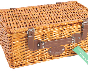 2024 New Design Portable Woven Rattan Basket <strong>Set</strong> Cheap 4-Person Kid's Picnic <strong>Hamper</strong> Wholesale Willow Food Gift Basket - Product Image 5