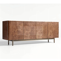 Buffet rétro américain en placage de bois, meuble de luxe en bois massif, console d'entrée et meuble TV pour salon