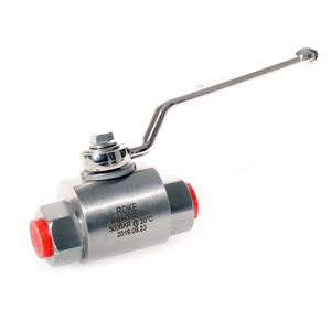 Robinet à bille haute pression Roke 1/2 pouce fileté 500 bars en acier inoxydable pour usage industriel eau, huile, gaz - Product Image 1