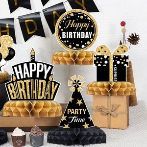 Centros de mesa de papel de panal de cumpleaños de sirena Centros de mesa de papel de panal de feliz jubilación para decoración de fiesta - Product Image 4