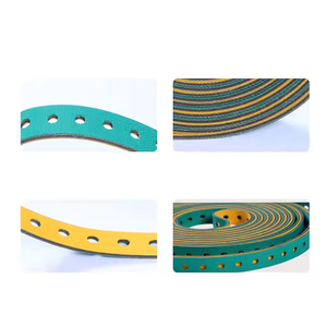 Banda Transportadora Circular Grande Perforada, Banda Textil Verde/Amarilla con Base de Nailon - Product Image 1