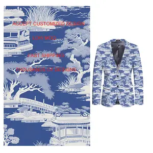 FabFairy Hot Sale Fashion Designer Digital Printed Polyester Stretch Men Suit Fabric