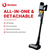Station de nettoyage automatique sans fil pour aspirateur, anti-emmêlement, pour nettoyage humide et sec des sols domestiques
