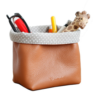 Creative stationery pen holder, PU leather miscellaneous storage bag, desktop phone holder, hanging <b>drawing</b> pen holder - Product Image 3