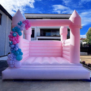 Château de saut <span class=keywords><strong>rose</strong></span> Maison de rebond blanche Château gonflable Jumper gonflable avec fosse à ballons pour la fête de mariage - Product Image 1