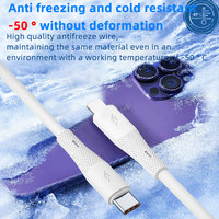 Venta al por mayor de fábrica USB C Cable de carga rápida 3A Silicona Tipo C a Cable USB para teléfonos Samsung Teléfonos Android