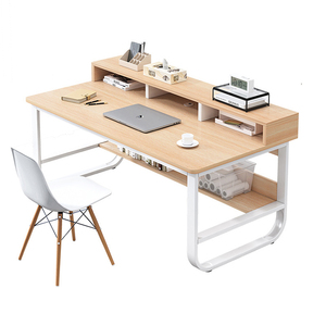 <span class=keywords><strong>Bureau</strong></span> de travail moderne et minimaliste pour la maison, la chambre ou le <span class=keywords><strong>bureau</strong></span>, avec pieds en U, plateau de rangement et bibliothèque intégrée - Product Image 3
