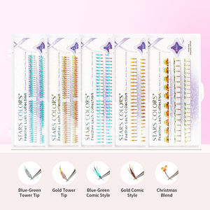 STARSCOLORS Bandejas de Pestañas Preformadas Estilo <span class=keywords><strong>Manga</strong></span>, con Punta Dorada en Forma de Torre y Efecto Espiga, para Injerto de Pestañas - Product Image 2