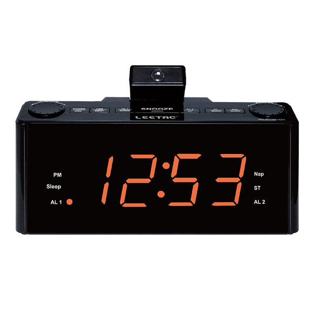 High Definition Desk LED Display PLL W/RCC Function, Projector and Built in Stereo Speaker Digital Alarm Clock Radio
