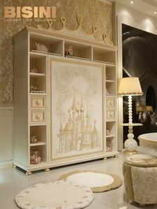 Cama Infantil con Diseño de Castillo, Color Dorado Europeo, Tallada, con Temática de Dibujos Animados, Estilo Princesa - Product Image 4