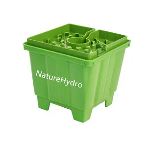 수경 6 인치 플라스틱 녹색 냄비 바위 양모 큐브 성장 캡 드립 트레이