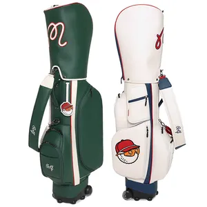 Özelleştirilmiş pu deri su geçirmez Golf arabası personel çantası özel logo Polyester Golf çantaları