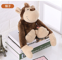 Vente en gros jouets animaux de la forêt en peluche super doux lion éléphant girafe singe tigre PP coton rempli figurines de la faune de la jungle