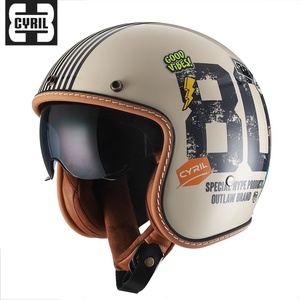 Casco de Motocicleta Retro CYRIL de ABS, Tres Cuartos, para Hombre y Mujer, Universal para las Cuatro Estaciones, Tallas S/M/L/XL/2XL, Estilo Americano, Verano - Product Image 5