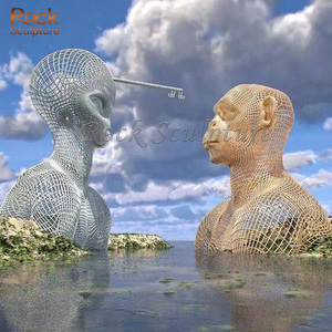 ประติมากรรมรูปทรงกลวงสแตนเลสตกแต่งภายนอกขนาดใหญ่แบบกำหนดเองได้ - Product Image 3