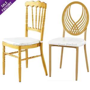 Sillas Napoleón Chiavari Apilables de Metal para Eventos Modernos, Precio de Fábrica, Económicas, Doradas, para Alquiler - Product Image 1