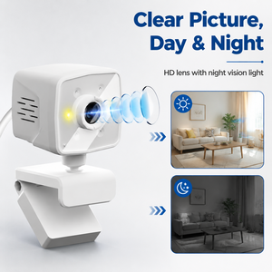 Caméra Dôme W100 1080P avec Capteur CMOS, Vision Nocturne Automatique, WiFi, Panoramique/Inclinaison et Audio Bidirectionnel, IP66 pour Chambre de Bébé, Caméra Réseau - Product Image 2