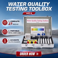 Kit de test de la qualité de l'eau portable A42-8, testeur multiparamètres TDS, pH, chlore, boîte à outils pour l'eau potable, la piscine, l'aquarium, l'utilisation domestique