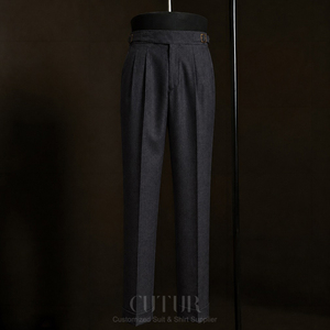 Pantalón <span class=keywords><strong>Gurkha</strong></span> MTM 100% Lana, Pantalón Casual Personalizado para Hombre, Pantalón a Medida de Cintura Alta para Hombre - Product Image 5