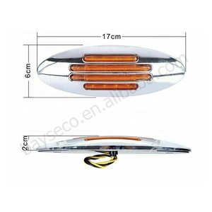Luz de Posición LED Ovalada Roja/Ámbar de 6-3/5'' Pulgadas HST-20174 para Remolque, Luz de Marcador LED para Guardabarros Delantero, 12V/24V - Product Image 1
