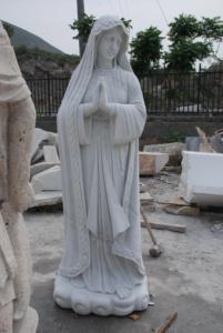 Statue grandeur nature de la Vierge Marie en pierre blanche sculptée de style occidental Sculpture en marbre priant de la statue de sainte Thérèse de <span class=keywords><strong>Lisieux</strong></span> - Product Image 4