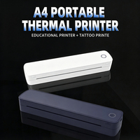 Printer Thermal Portabel A4 Tipe-C untuk Printer Tato/Dokumen Tanpa Tinta Baterai 2600mAh 300DPI Garansi 1 Tahun Black Mark
