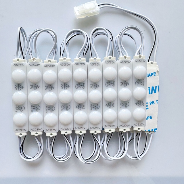 High Voltage IP65 Waterproof Blue LED Module Light SMD3030 DC110V/220V 2W 3 LEDs Outdoor Advertising Light Box