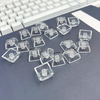 Clear Pc Keycaps Xda Height Transparent Crystal Style Cross Hole For Mechanical Keyboard Keychain Pendant Stress Relief Keycaps