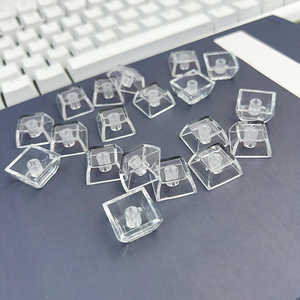 Clear <b>Pc</b> Keycaps Xda Height Transparent Crystal Style Cross Hole For Mechanical Keyboard Keychain Pendant Stress Relief Keycaps - Product Image 4