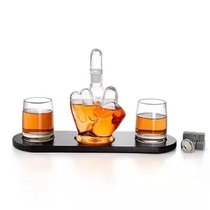 Clear Wine Glass Decanter Fist Shaped Whisky Water Tumbler Personalized Bottle Glassware For Drinking