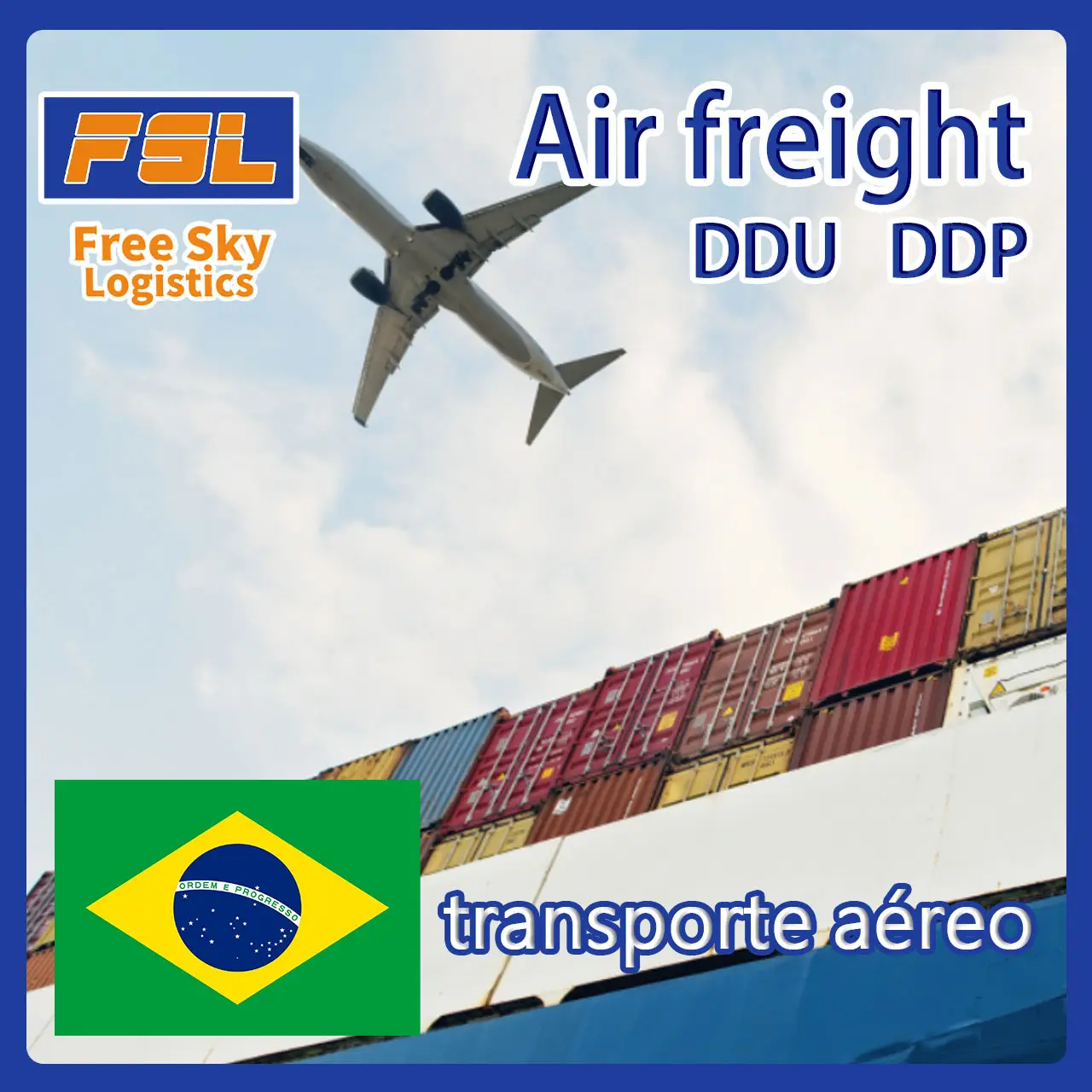 Cheapest International Air Shipping Freight Forwarder Door To Door China To Brazil