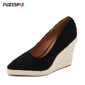 Women's 2025 <strong>Wedge</strong> Pointed Toe <strong>Low</strong> Cut Fisherman Shoes Thick Sole High Heels Fashionable Comfortable Shoes Ladies Heels - Product Image 1