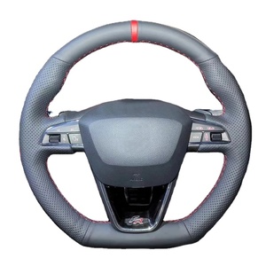 Funda de Volante Trenzada para Leon FR <span class=keywords><strong>Cupra</strong></span> <span class=keywords><strong>R</strong></span> Leon <span class=keywords><strong>ST</strong></span> <span class=keywords><strong>Cupra</strong></span> Leon <span class=keywords><strong>ST</strong></span> <span class=keywords><strong>Cupra</strong></span> Ateca <span class=keywords><strong>Cupra</strong></span> Ateca FR- Fabricada en Cuero Nappa - Product Image 2