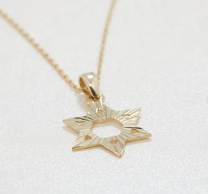 Ngôi sao vàng của David Vòng cổ <span class=keywords><strong>14k</strong></span> ngôi sao vàng rắn của David Vòng cổ jewish tối giản handmade trang sức vòng cổ cho phụ nữ - Product Image 3