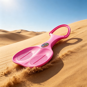 Bestseller Rosa Handgeführte Ski-Gleitplatte mit Anti-Rutsch-Streifen-Design Tragbarer Kunststoff-Schlitten für Rasen, Sand, Schnee Kinder-Outdoor-Spiel - Product Image 2