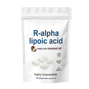 Factory Wholesale R Alpha Lipoic Acid Softgels 600mg with Coconut Oil Support Heart &amp; Liver Health Non-GMO, Gluten Free, No Soy - Product Image 1