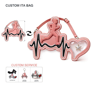 One Stop <b>Anime</b> Ita Bag Badge <b>Keychain</b> Plush Custom Supply Ita Touch Designer Women's Backpacks Lather Best Quality - Product Image 1